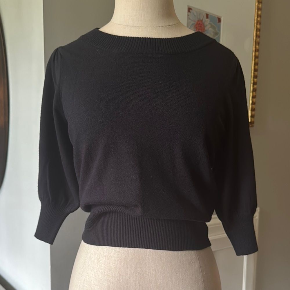 BB Dakota Black Ribbed Knit Top - Picture 2 of 8